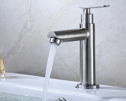 Vòi Lavabo (chỉ lạnh - trụ tròn) SUS304 + dây cấp - Hàng Cao cấp ITALIA Vòi Lavabo (chỉ lạnh - trụ tròn) SUS304 + dây cấp - Hàng Cao cấp ITALIA